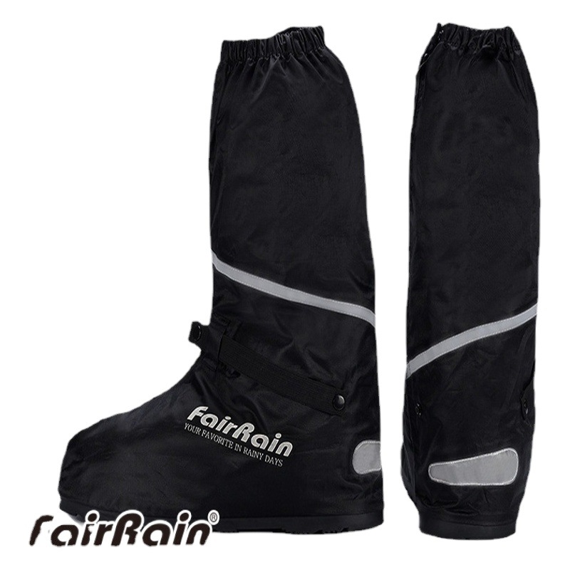 Oxford cloth rain-proof shoe cover high-top high-tube outdoor wear-resistant waterproof and snow-proof rubber sole reflector cross-border generation hair