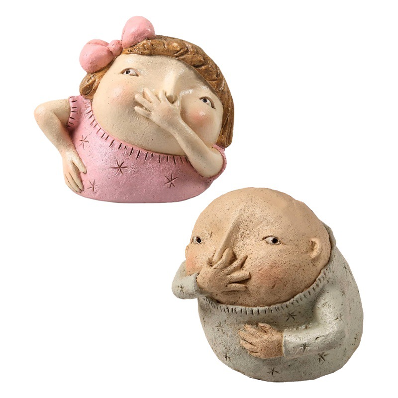 Picture of Cross-Border New Personalized Girl Boy Pinch Nose Statue Bathroom Coarse Sculpture Resin Ornaments Decorative Couple Gift