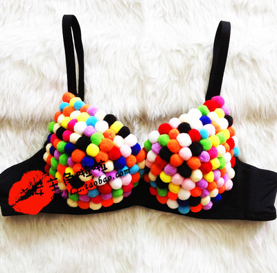Picture of A variety of nightclub sexy sequined colored diamond rivet rhinestone bra shorts pole dance bar DS watch performance bra