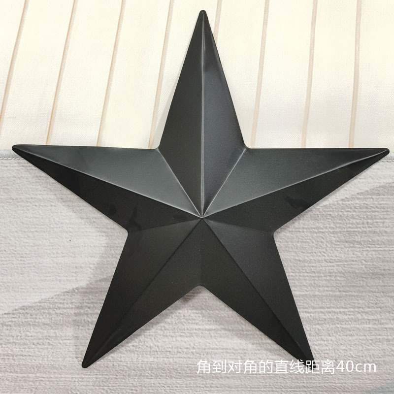 Picture of European-style retro iron three-dimensional five-pointed star bar Office cafe wall decoration wall hanging