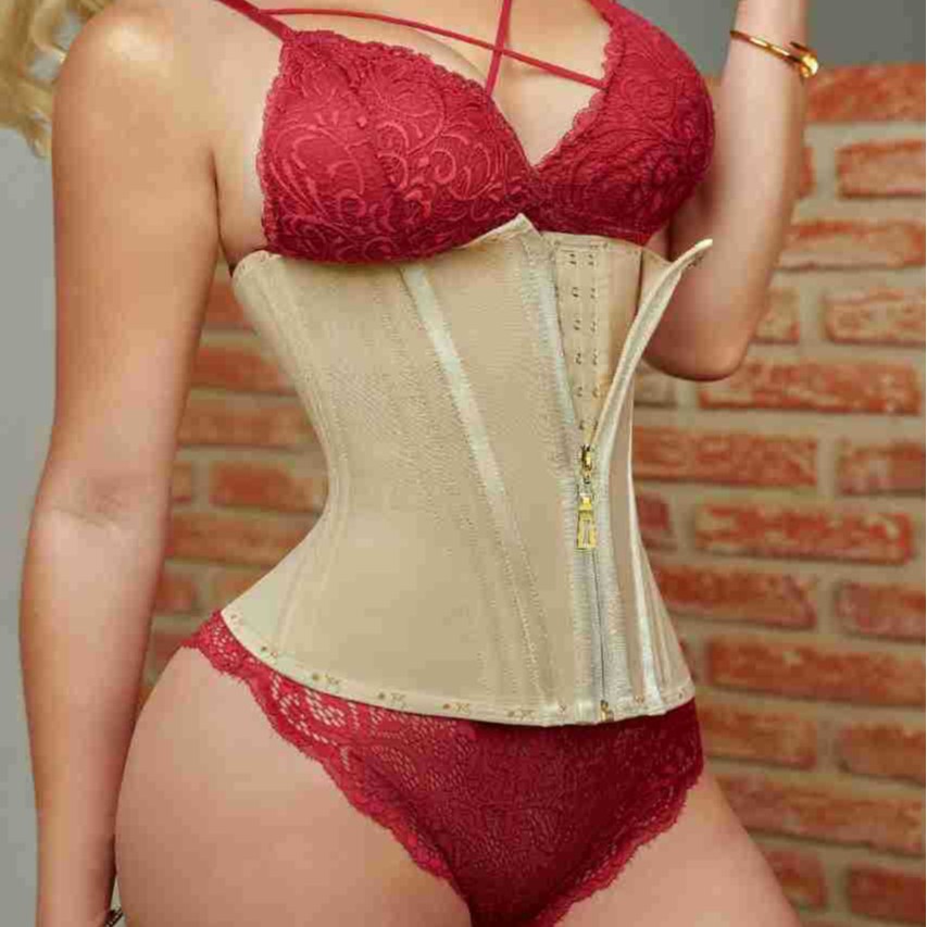 Picture of Hourglass Goddess Cyber Celebrity Latex Waist Belt Belly Belt Zipper Buckle Waist Belt Sports Shaping Tight Waist Seal