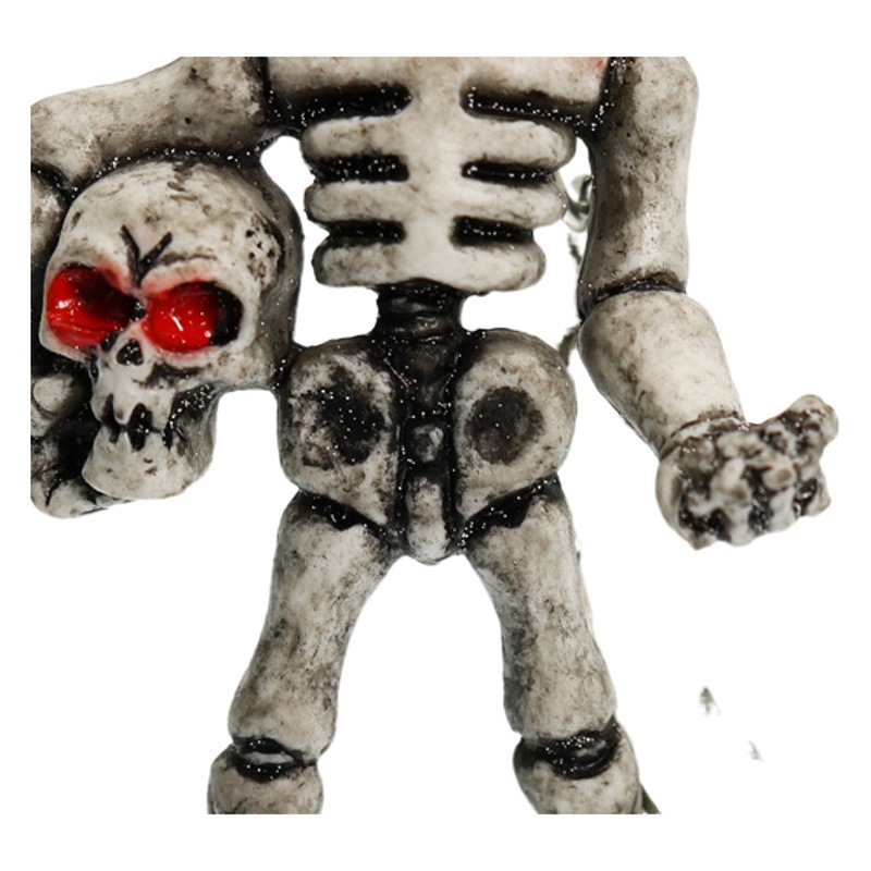 Smoking Skull 3D rubber keychain pirate Skull pendant Halloween party gift in stock