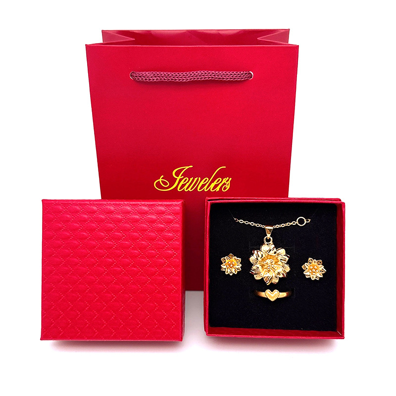 Wholesale Heaven and Earth Cover Diamond Pattern Jewelry Box Jewelry Packaging Box Ring Necklace Pendant Bracelet Jewelry Packaging Box