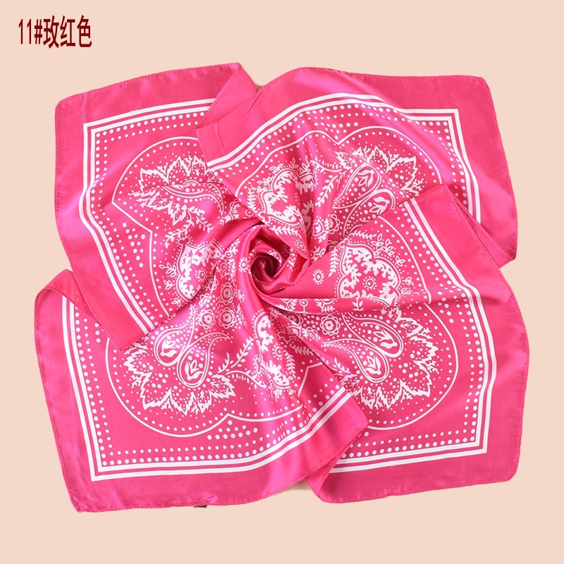 Picture of Europe and the United States hot sale vintage paisley small cashew flower 70*70 satin square scarf ladies small scarf wholesale