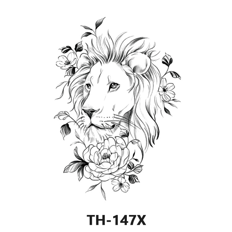 Picture of Cross-Border Manufacturer Wholesale Cartoon Color Tattoo Stickers Unicorn Black and White Animal Tiger Waterproof and Sweatproof Tattoo Stickers