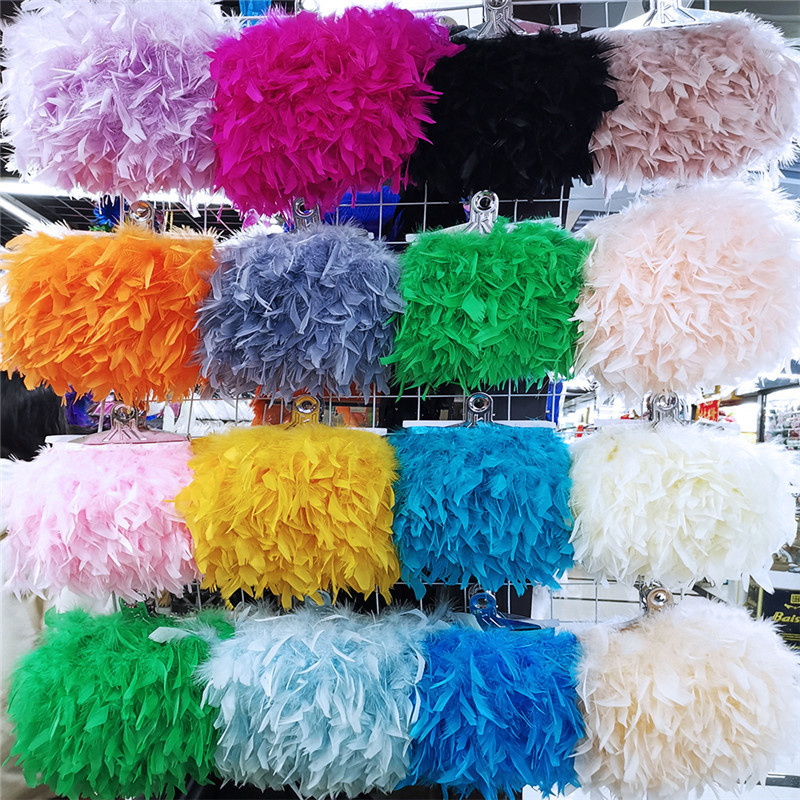 Picture of Turkey Feather Cloth with Flame Edge Feather Lace Wedding Bar Latin Dance Doll Clothing Accessories DIY Feathers