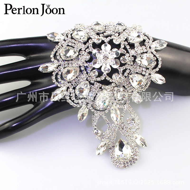 Foreign trade hot super flash crystal rhinestone oval flower wedding dress belt decoration accessories