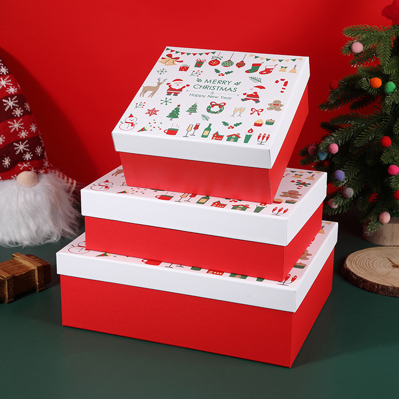 New Christmas Gift Box Large Bow Christmas Gift Box Scarf Gloves Packaging Box Candy Box Empty Box