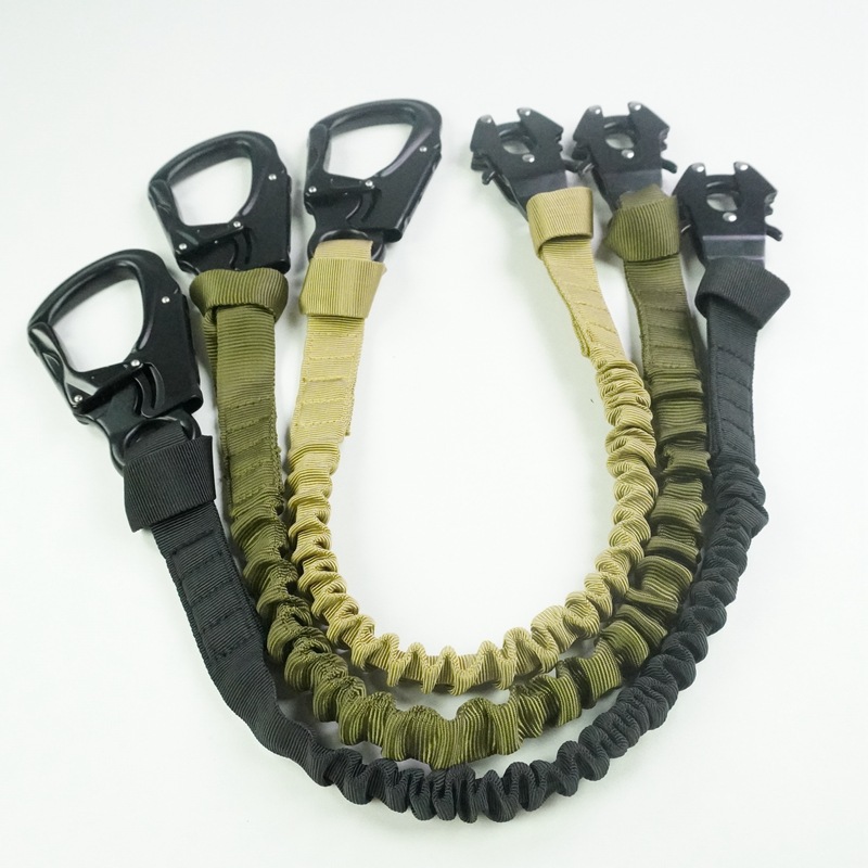 Elastic Airdrop Safety Rope Outdoor Tactical Quick Hanging Frog Hanging Buckle Double-headed Quick Release Lock Buckle