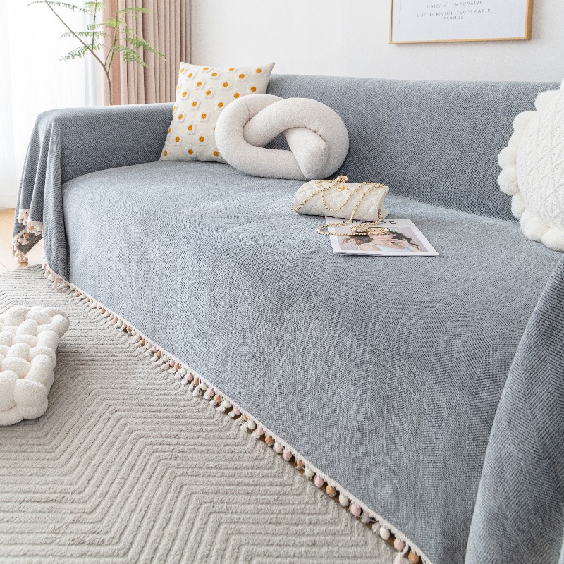 Waterproof Chenille Classic Herringbone Dark Gray Sofa Towel Four-Season Universal Sofa Cover Cloth One-Piece Sofa Cushion