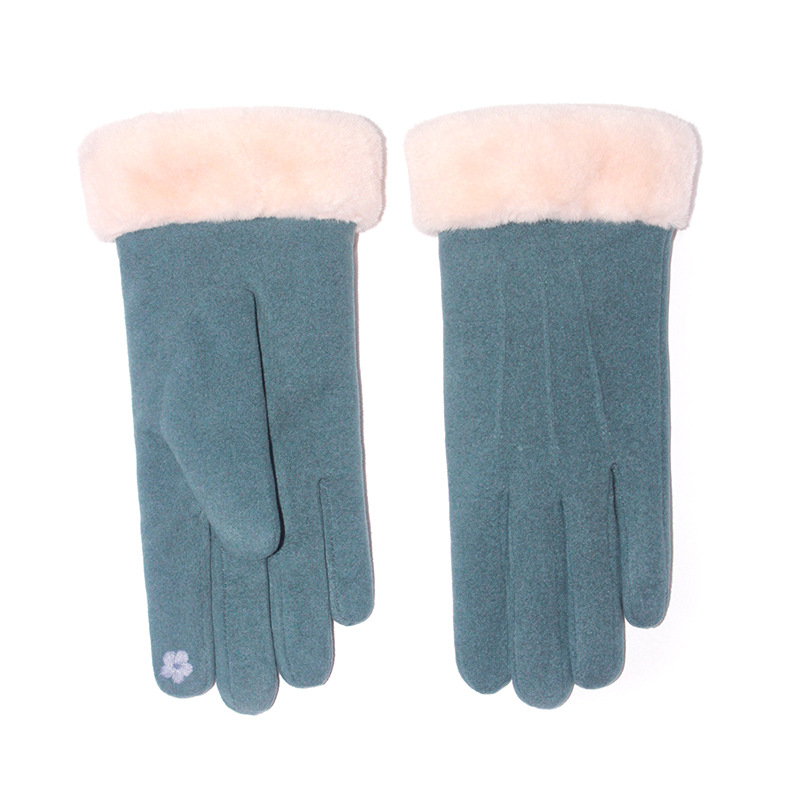 Picture of Winter warm gloves ladies fleece-lined thickened cold-proof touch screen riding hair ladies fashion cycling gloves wholesale