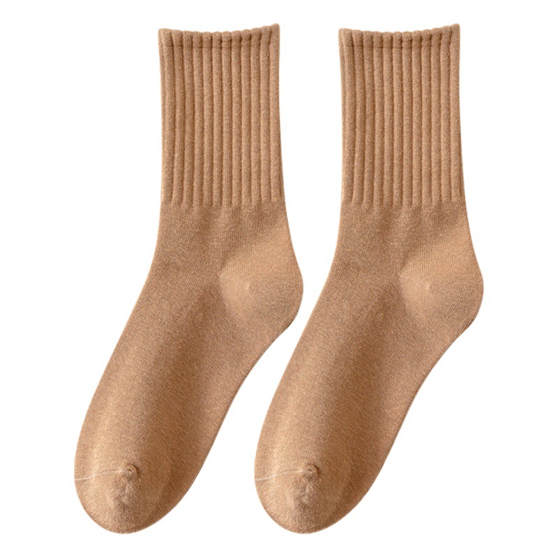 Socks women's pile socks mid-calf socks spring and autumn versatile pure cotton deodorant breathable long cotton socks women's stockings