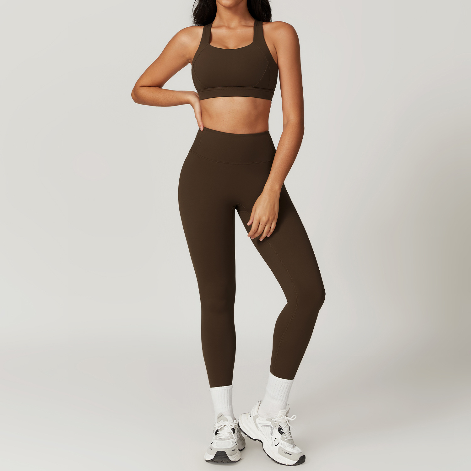 Picture of Spring Naked Sense Quick-drying Yoga Suit Women's Professional Gym Training Morning Run Sports Fitness Suit 8047