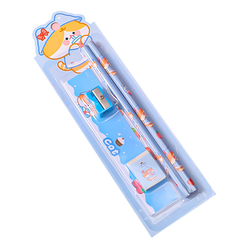 Picture of Cartoon Stationery Set Children's Cute Pencil 5-Piece Holiday Gift Kindergarten Prize Wholesale School Supplies