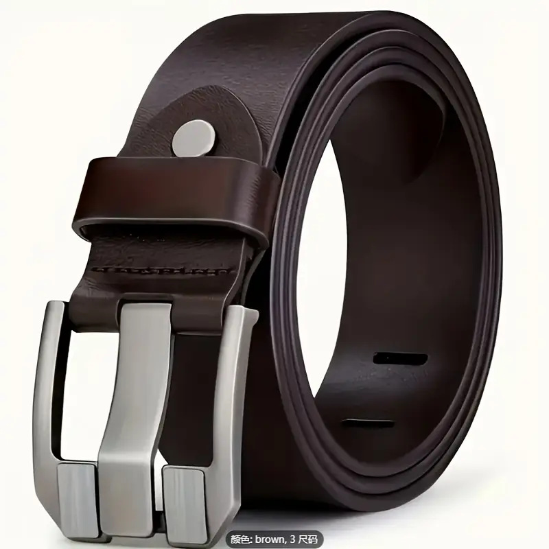 Cross-border new belt PU men's belt real cowhide belt casual versatile men's pin buckle belt manufacturer batch
