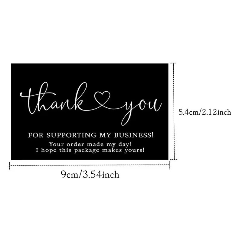 Picture of Cross-Border Wholesale Black Thank You Card Coated Paper Card Thank You Gift Card Packaging English Card