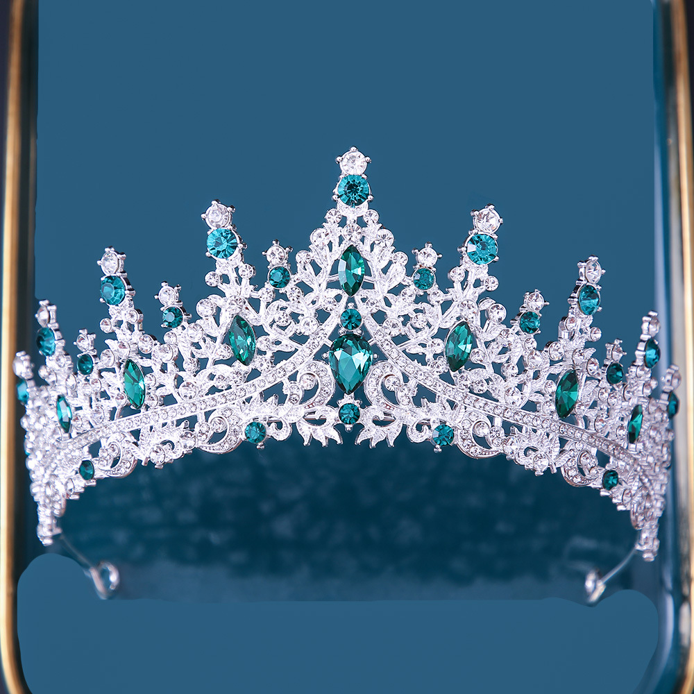 Picture of Bridal Crown New European-style headdress alloy with rhinestone crystal wedding dress accessories Amazon hair accessories