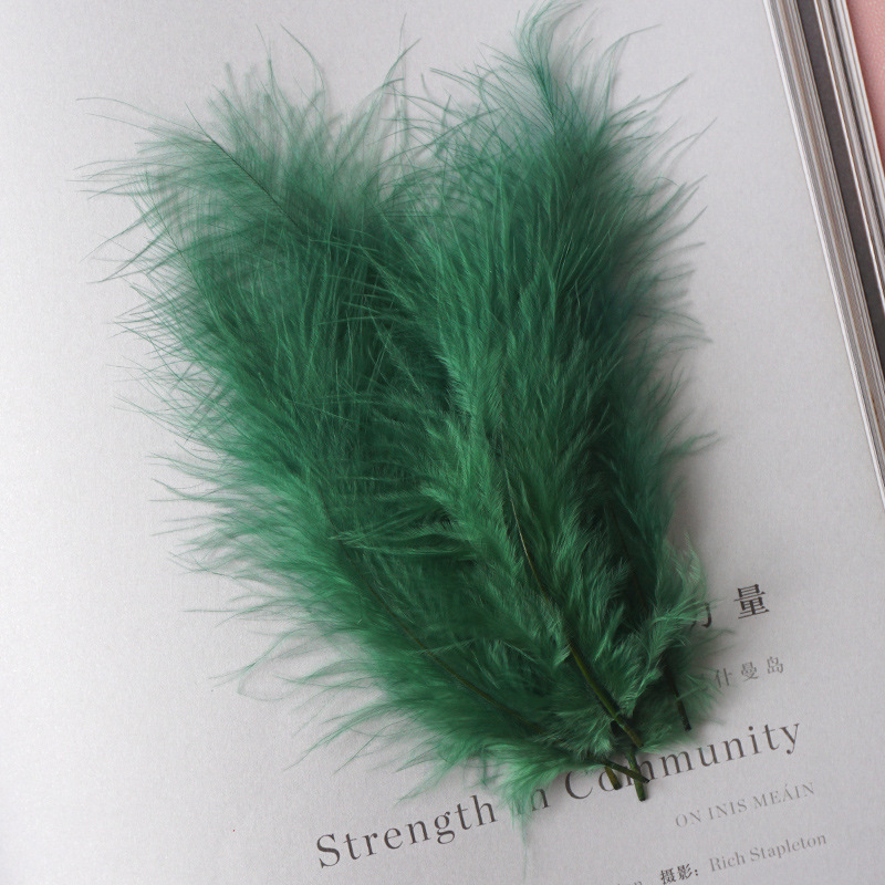 Picture of Feather Decoration Colorful Turkey Hair Pointed Tail Velvet Dream Catcher Material Wave Ball Gift Box Filler Shooting Props