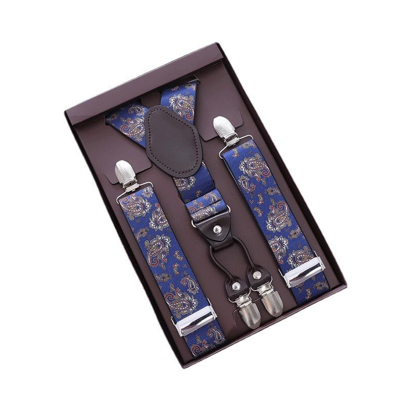 Picture of High elastic pants suspender clip men's activity suspender gift box school uniform four-clip suit pants adult suspender
