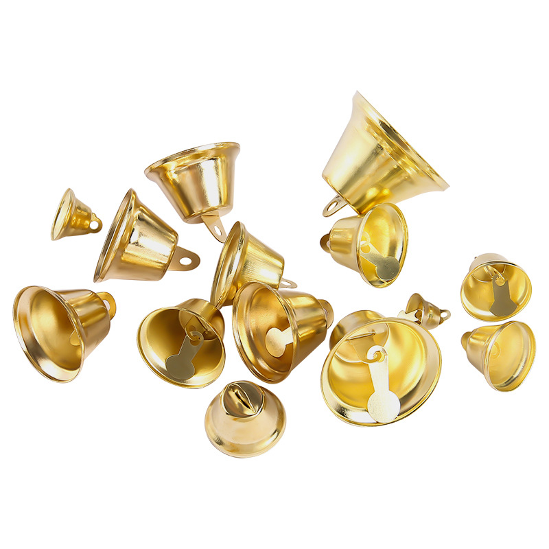 Picture of Wholesale Open Horn Christmas Bell Decoration 10-50mm Pendant Wind Chime Metal Small Pendant Christmas Bell