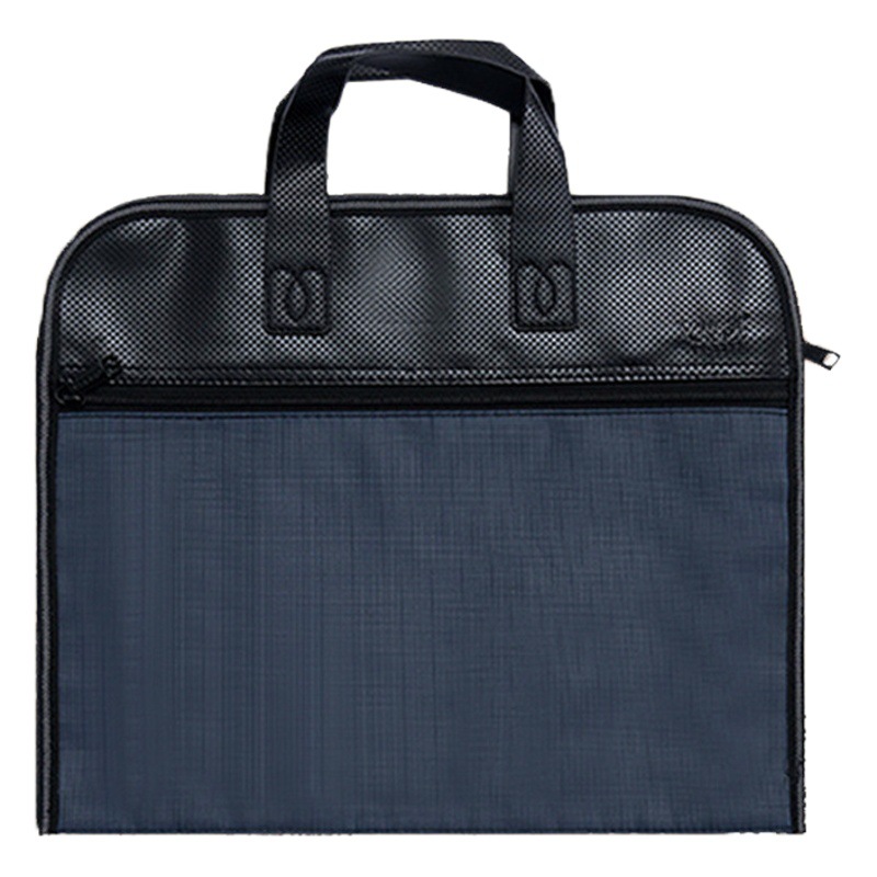 Double-layer portable document bag waterproof canvas meeting information bag office briefcase gift bag printable LOGO