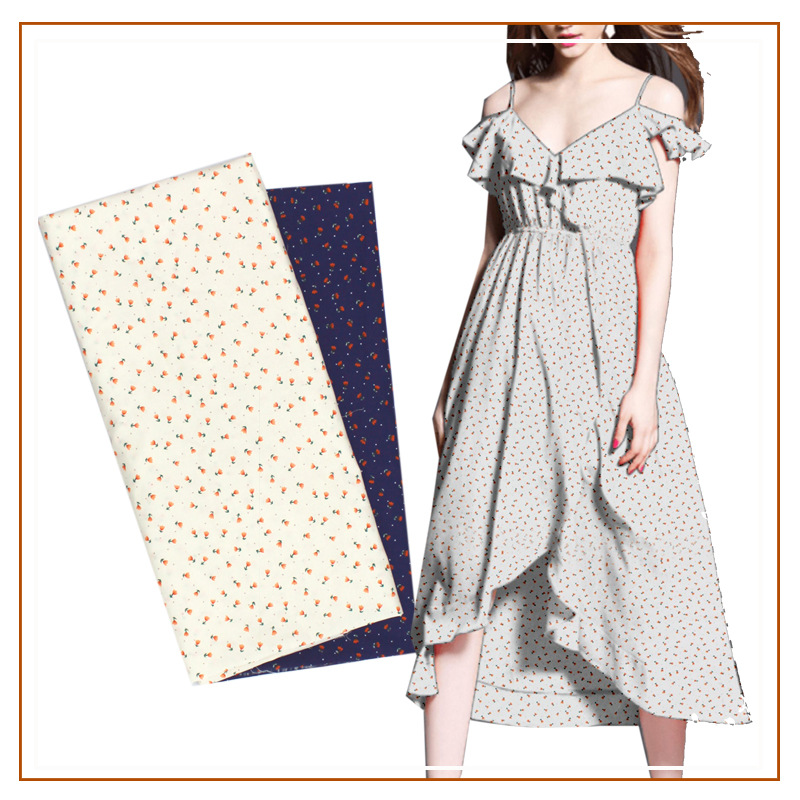 Pure Cotton 60-Count Poplin Printed Fabric, Shirts, Anti-Mosquito Pants, Children's Clothing, Women's Clothing, Home Shoes and Hats, Small Floral Printed Fabrics