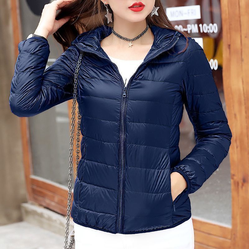 Picture of New Hooded Down Cotton-padded Jacket Women's Short plus size Thickened Warm Clothes Korean Style Simple Casual Fashionable Lightweight Jacket