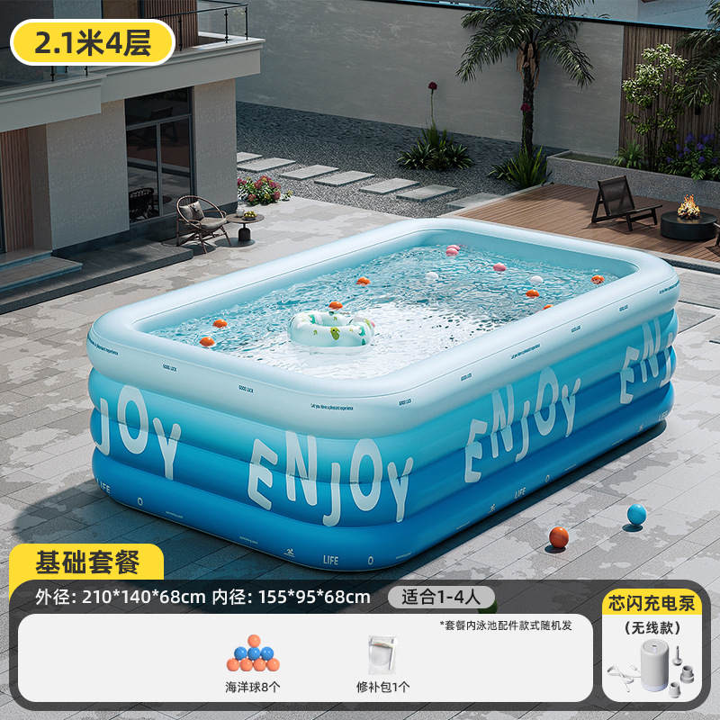Picture of Swimming Pool Thickened Large Indoor Outdoor One Button Inflatable Swimming Pool Adult Kids Family Swimming Pool Wholesale