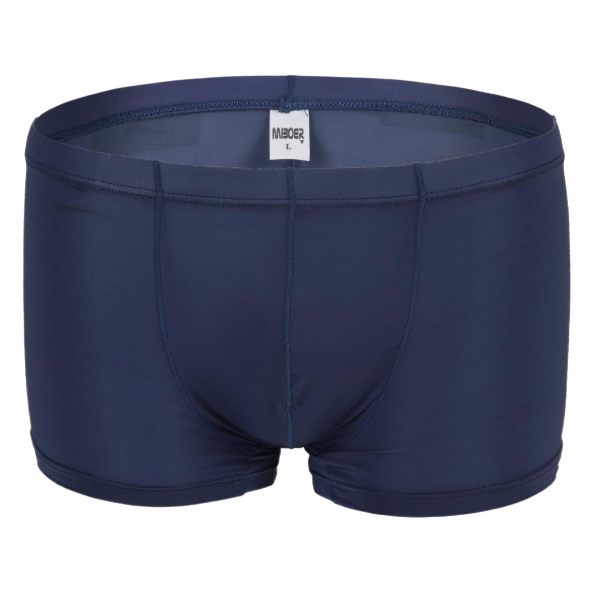 Men's underwear four boxers transparent sexy trendy semi-transparent flat pants Ice Silk seamless underwear red underwear men