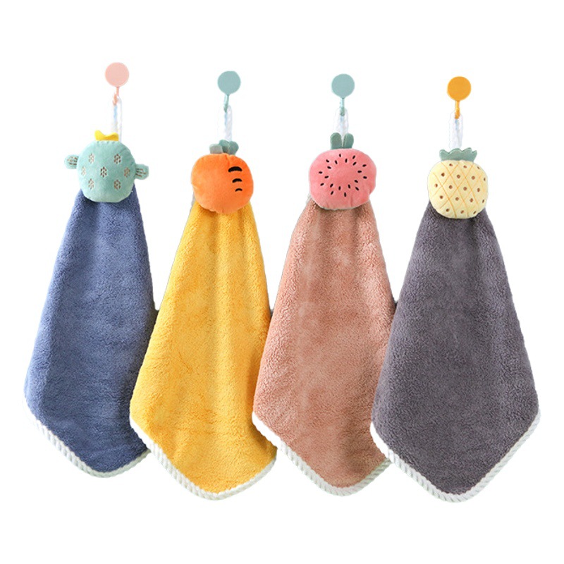 Wipe towel kitchen handkerchief cartoon small square towel can be hung lint-free towel toilet handkerchief group purchase wholesale