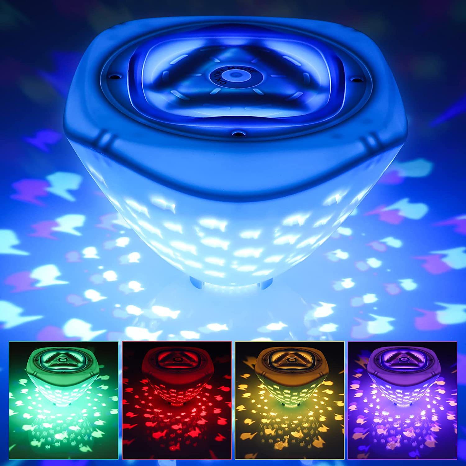 2022 New Rgb Colorful Pool Light Bath Light Small Fish Colorful Projector Light Bedroom Living Room Atmosphere Decorative Light