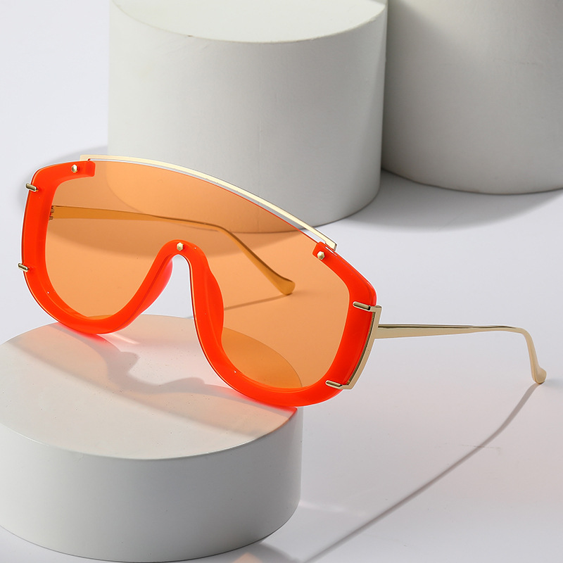 Picture of 2022 Europe and the United States new large frame conjoined color ins sunglasses cross-border personality modern fashion net red sunglasses women