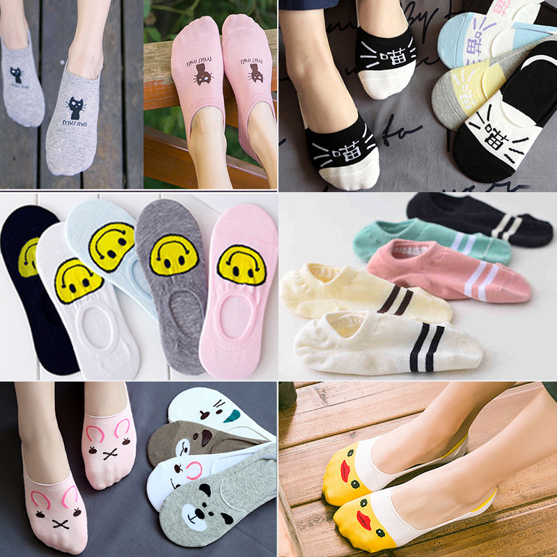 Zhuji cartoon shallow mouth socks foreign trade wholesale student cotton socks do not fall with spring and summer invisible socks women's boat Socks