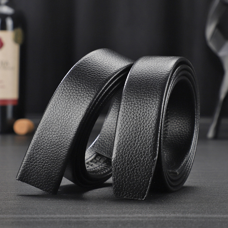 Men's Headless Belt Without Buckle Belt Imitation Leather Trouser Belt Automatic Buckle No Buckle Belt Business Manufacturer Wholesale