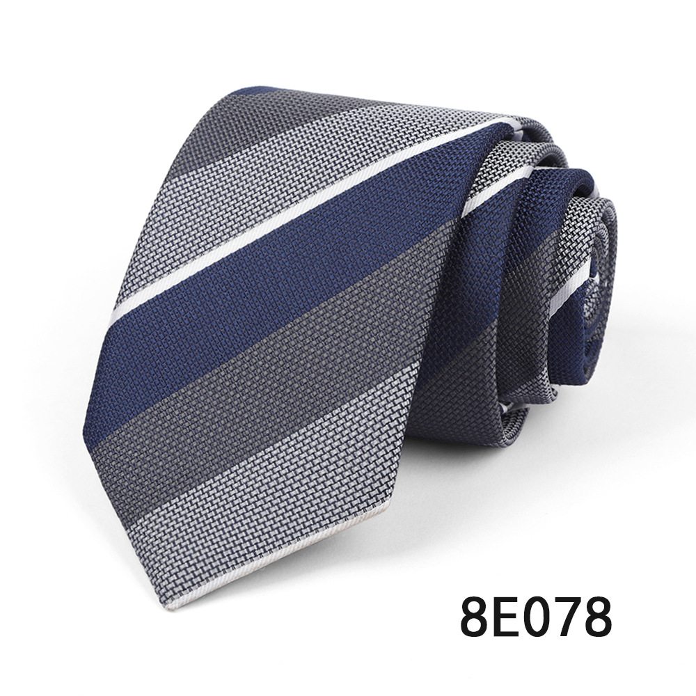 Picture of Men's Tie Business Casual Stripesd Tie 8cm Polyester Jacquard Embroider Print Tie Wholesale Formal Wear