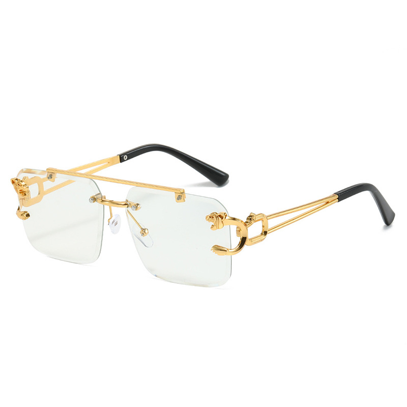 Picture of 2023 new trendy frameless leopard head sunglasses UV protection handsome high-end fashion driving sunglasses