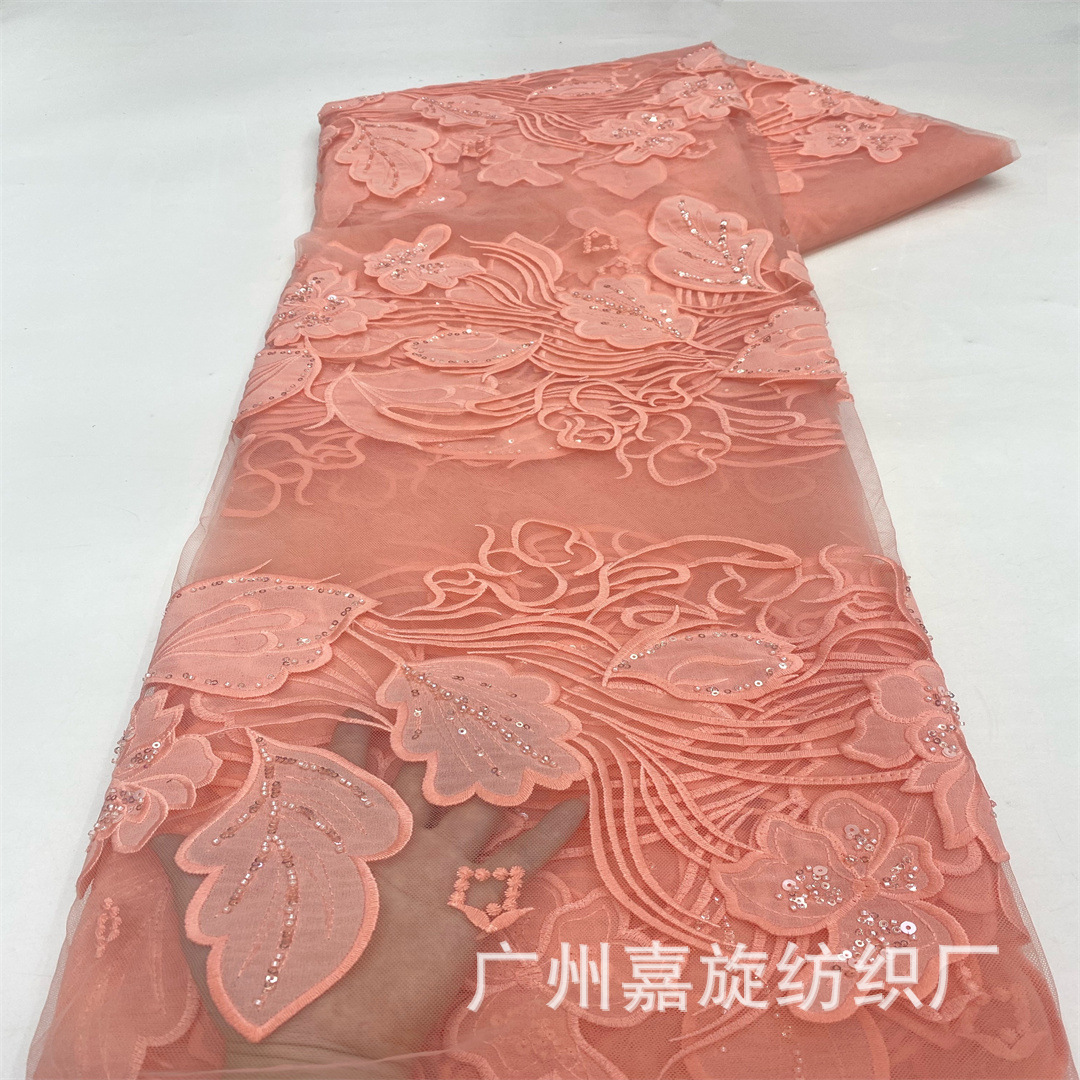 4 Rows of Laser Plant Flower Embroider Lace Fabric Fashion Cheongsam Dress Dress Lace Lace Fabric