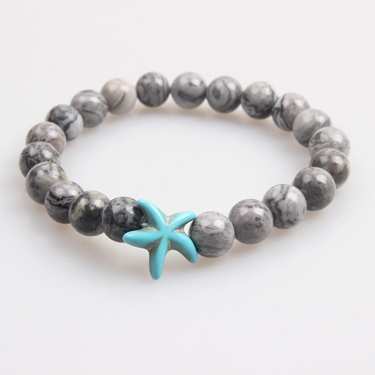 Picture of Zhou Lianfa 10 European and American Cross-border Bohemian Style Foreign Trade Starfish Tiger Eye Volcanic Stone Bracelet Summer Bracelet