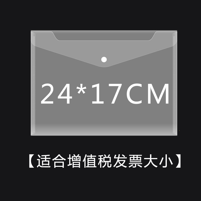 Picture of Pp Snap Button Bag Document Bag Transparent A4 Storage Bag File Bag Printed Button Bag Information Bag Pencil Case Subject