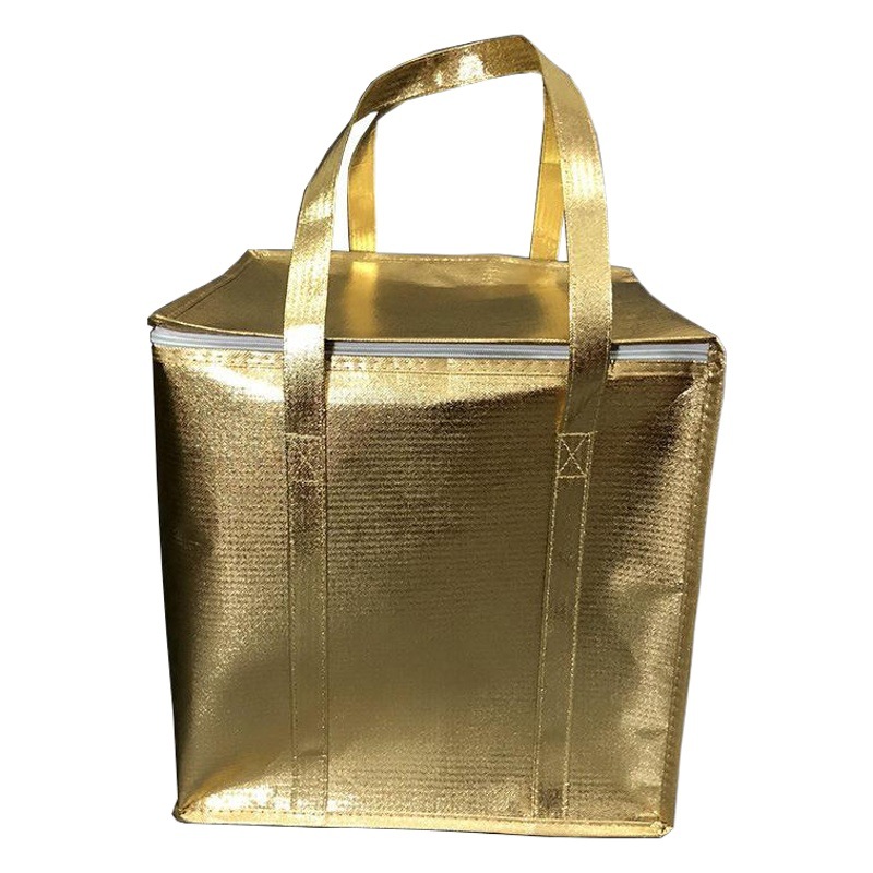 Cake insulation bag wholesale golden zipper double height 6 inch 8 inch 10 inch aluminum foil refrigerated food takeaway bag