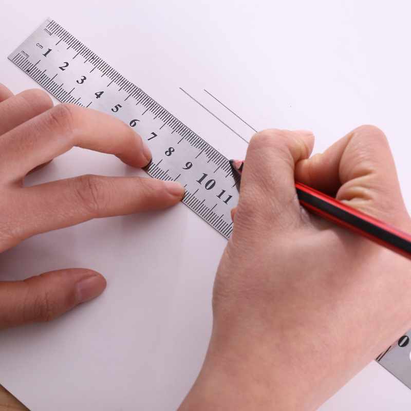 Picture of Office supplies stainless steel ruler 20cm30cm double-sided ruler thickness 0.5/0.7/0.9mm factory wholesale