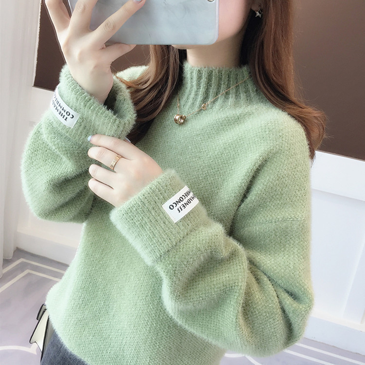Picture of 2024 New Chenille Loose Lazy Pullover Thickened Bottoming Sweater High Collar Solid Color Sweater Women's Autumn and Winter