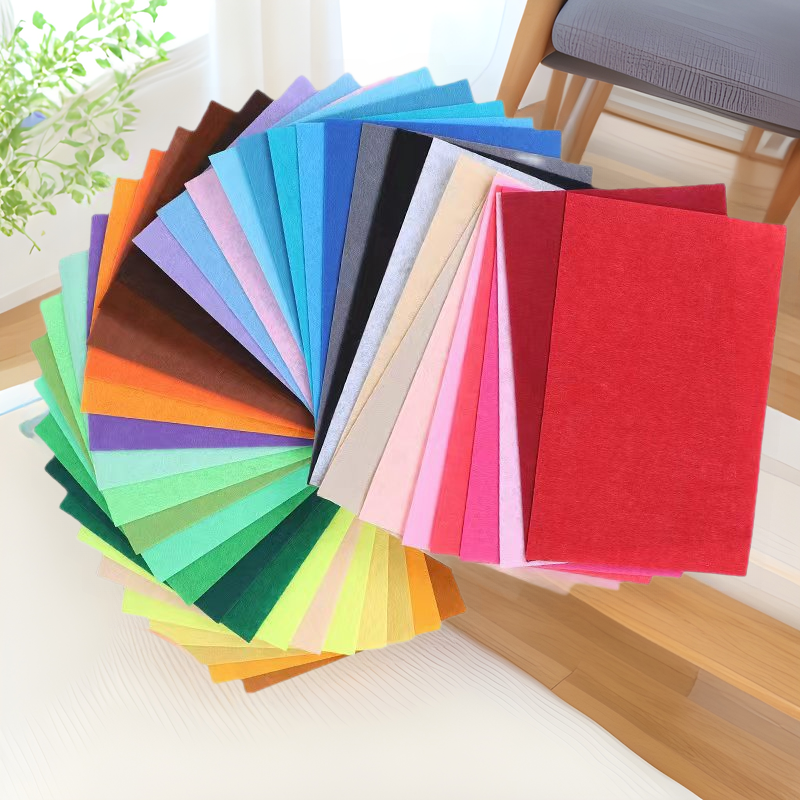 Color felt cloth kindergarten decorative adhesive felt polyester needle felt industrial chemical fiber non-woven non-woven fabric