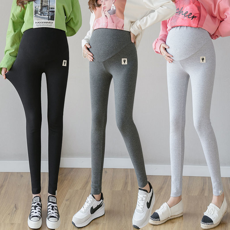 Picture of Pregnant Women's Modal Leggings Spring and Summer Outer Wear Large Size Thin Belly-supporting Stretch Ankle-length Pants High Waist Pants for Pregnancy