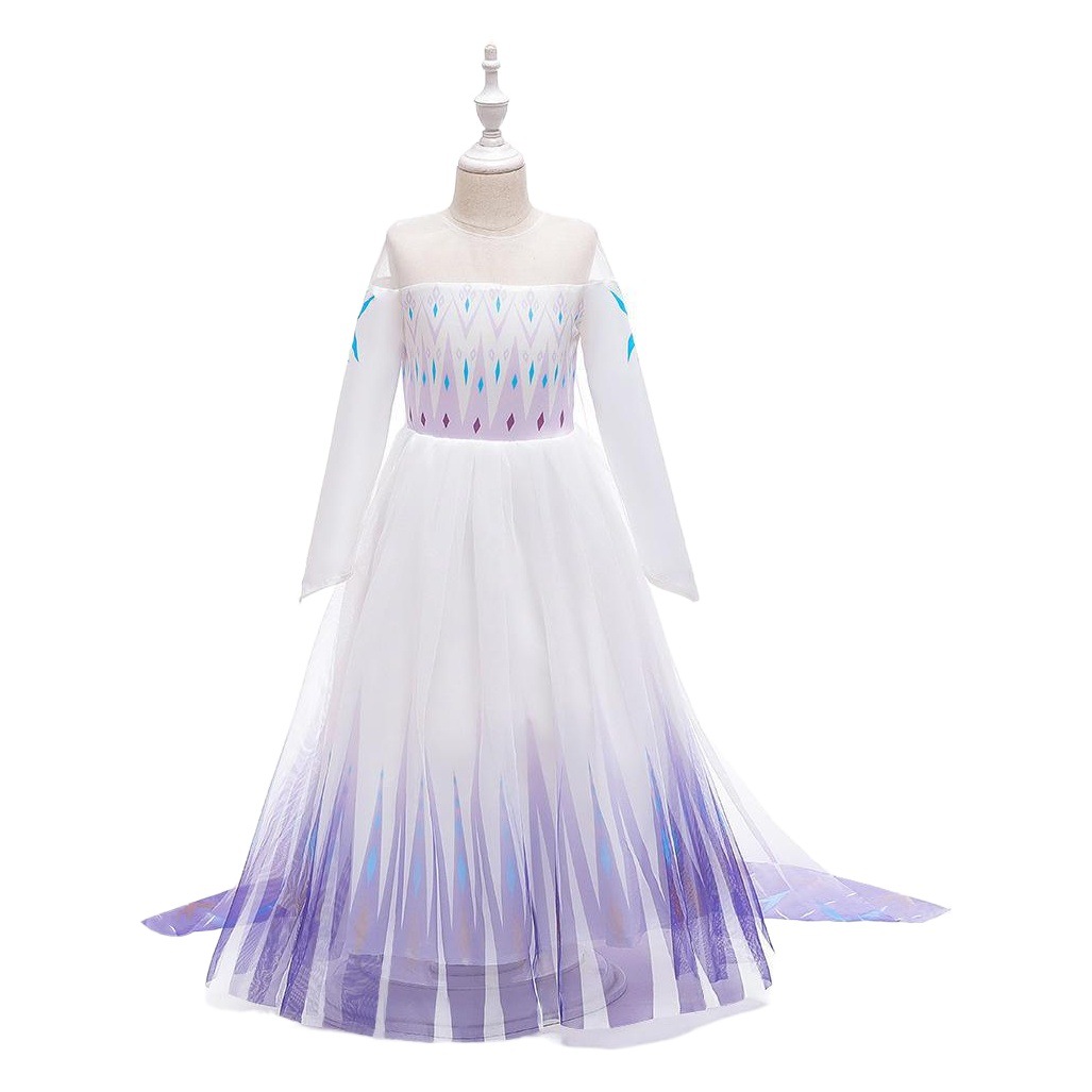 Frozen 2 Kidsren's Dress Princess Dress Girl Elsa Snowflake Dress Frozen Elsa Princess Style
