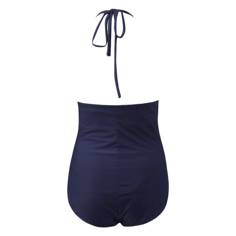 European and American pregnant women's swimsuit solid color one-piece widened and stacked pleated belly-dragging tangini manufacturer
