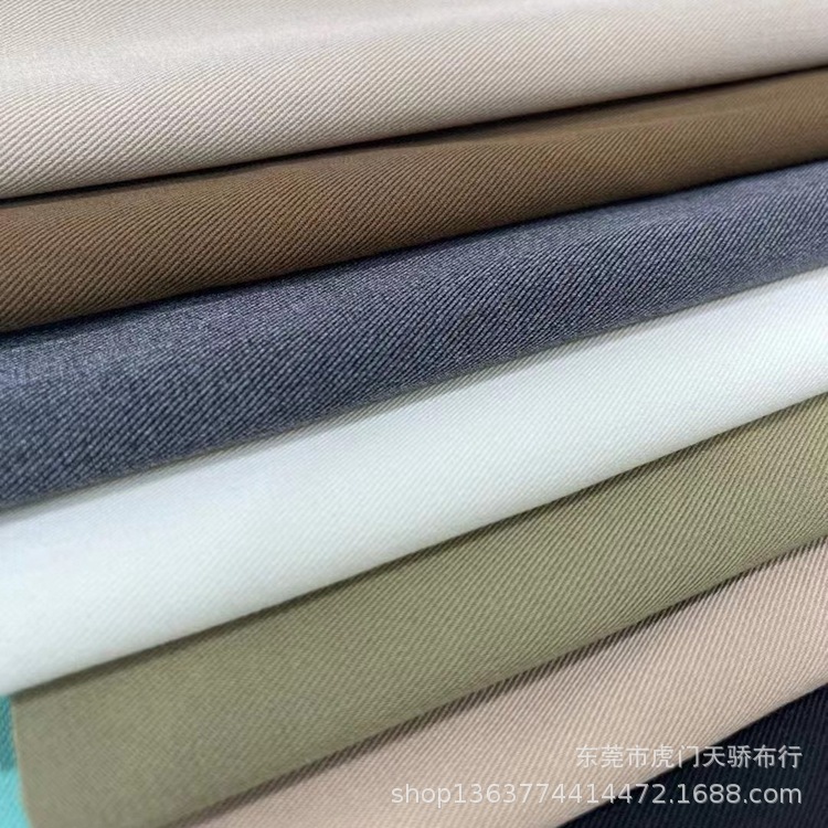 In stock woven TR fabric boutique TR1/3 Twill TR large twill casual clothing business wear pants material