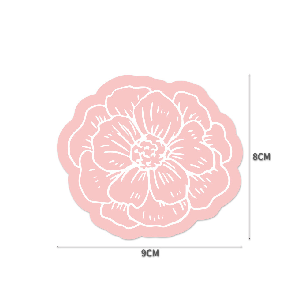 Picture of Cross-border in stock wholesale flower-shaped pink English thank you card coated paper card thank you gift packaging card