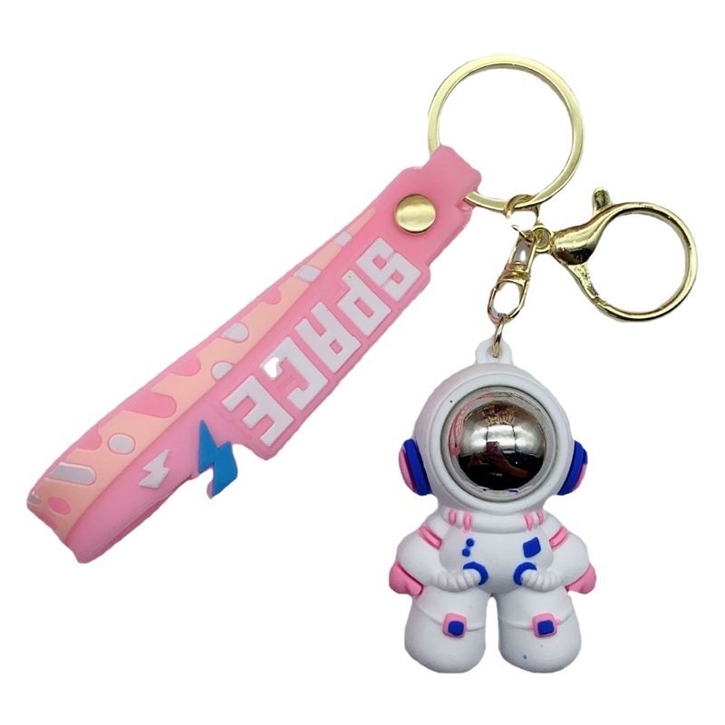 Cartoon Colorful Astronaut Keychain Pendant Ins Popular Couple Car School Bag Pendant Doll Silicone Pendant