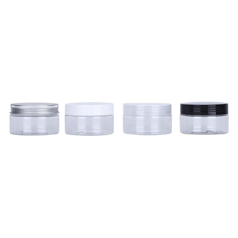 Factory in stock 68 teeth transparent wide mouth bottle pet plastic bottle aluminum cover scented tea jar cosmetic bottle cream bottle wholesale